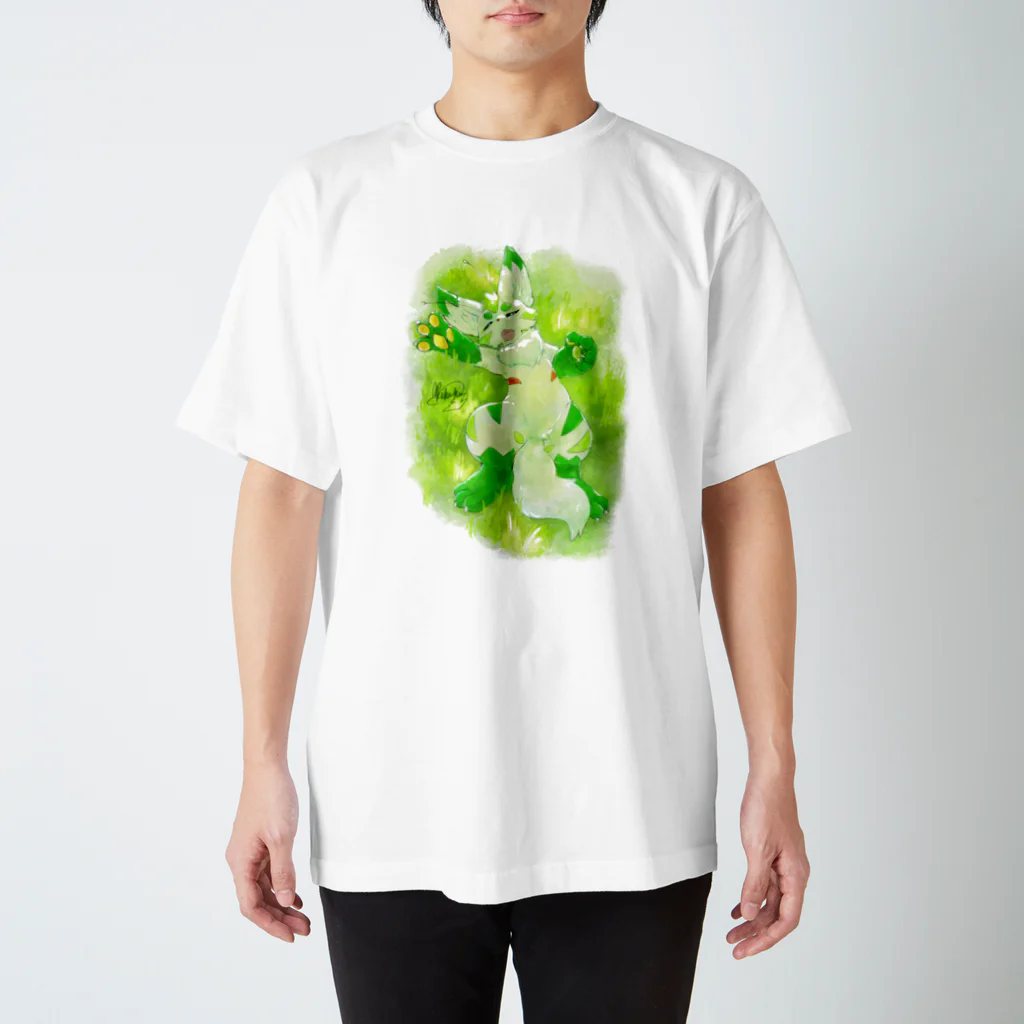 キカチュウ/猫峰四葉の茶々丸シャツ_005(前面) Regular Fit T-Shirt