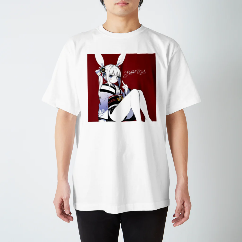 ໒꒱✿Felice-Store︎✿໒꒱のRabbit Girl 【雪兎】 スタンダードTシャツ