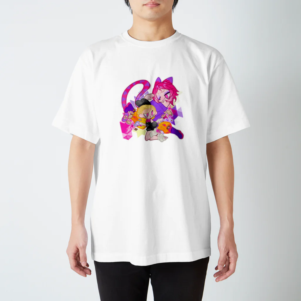 くるみの【童話シリーズ】3月うさぎとチェシャ猫 Regular Fit T-Shirt