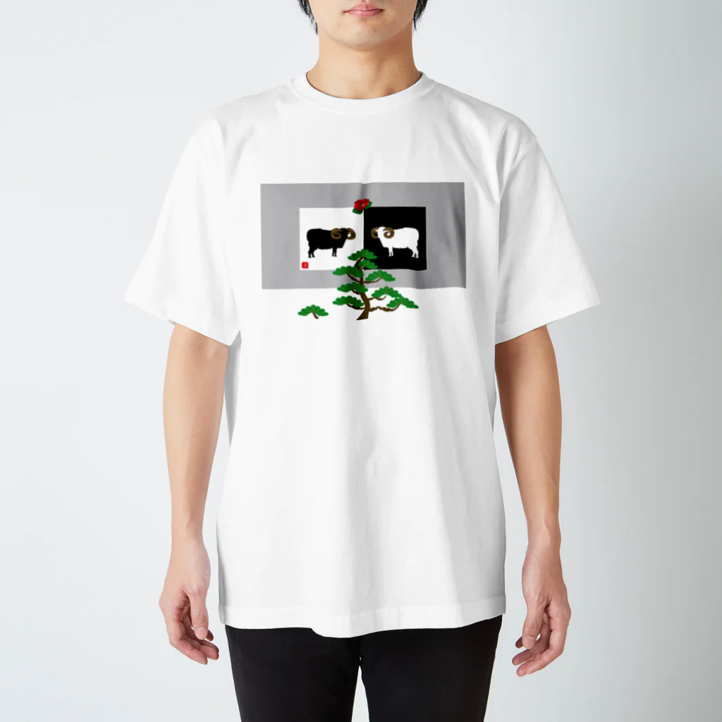 ジルトチッチのデザインボックスの和風の羊イラスト Regular Fit T-Shirt