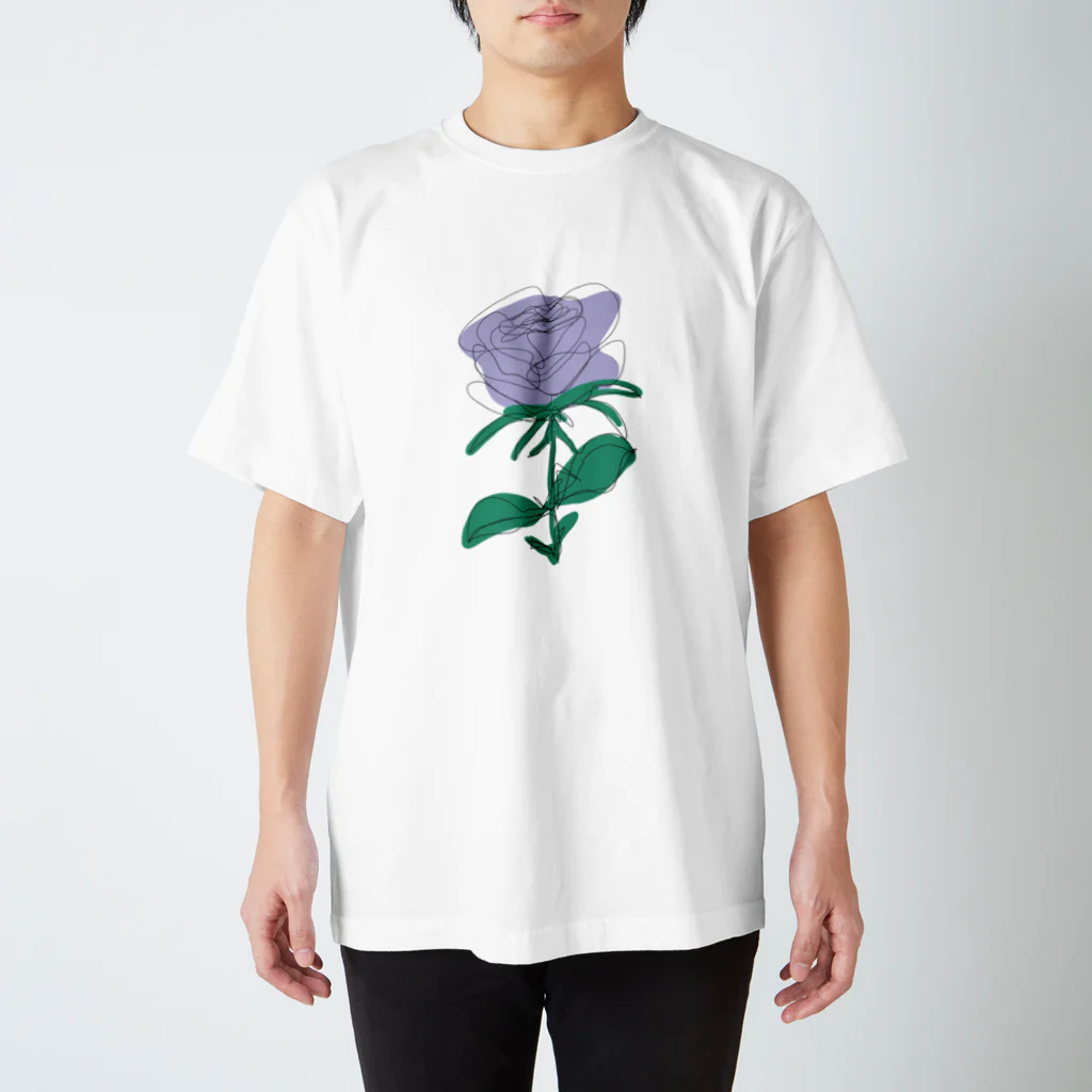 サラスシのmy ROSE パープル Regular Fit T-Shirt