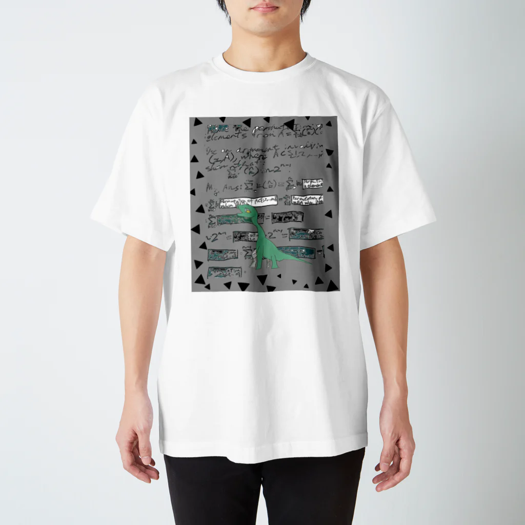 DiNOSAUR MARKeT/恐竜の考える恐竜 竜脚類  鳩の巣原理 スタンダードTシャツ