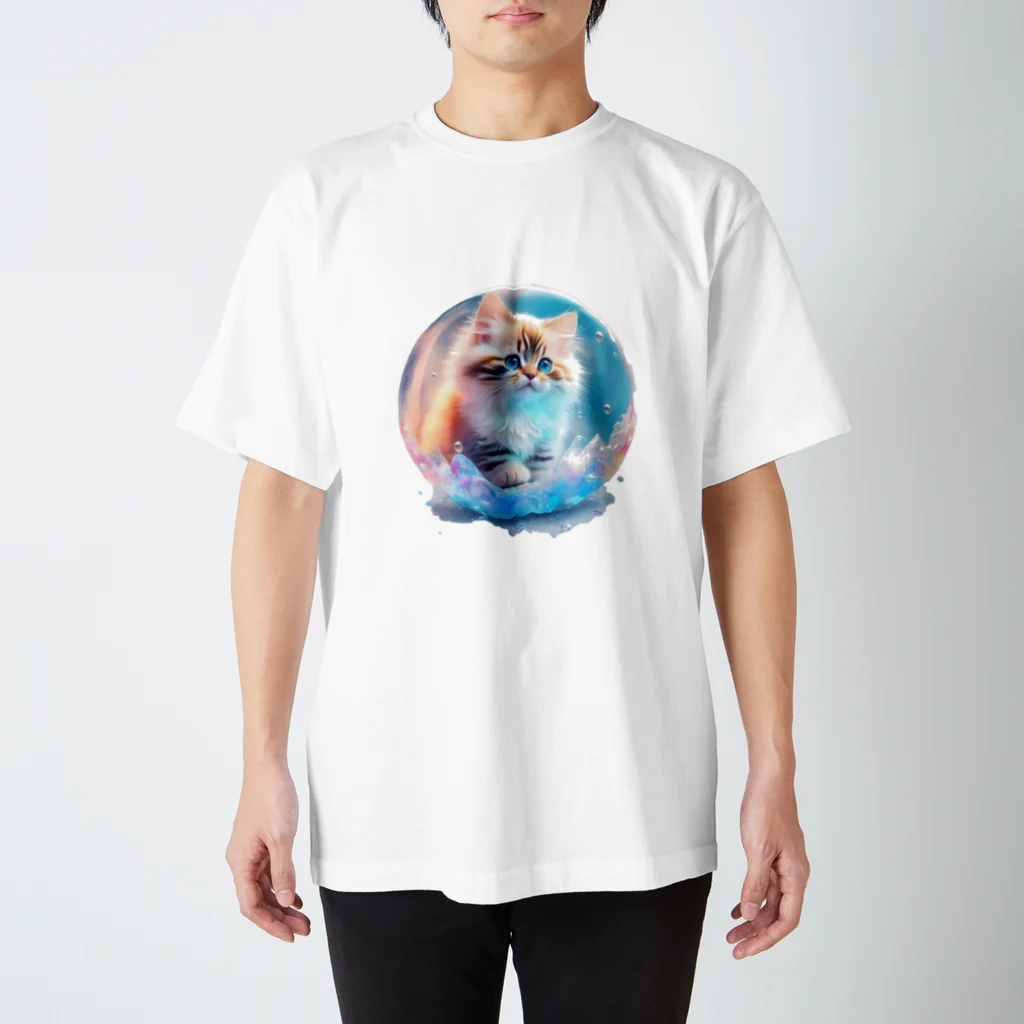 aianimalartyamaのしゃぼんねこb スタンダードTシャツ