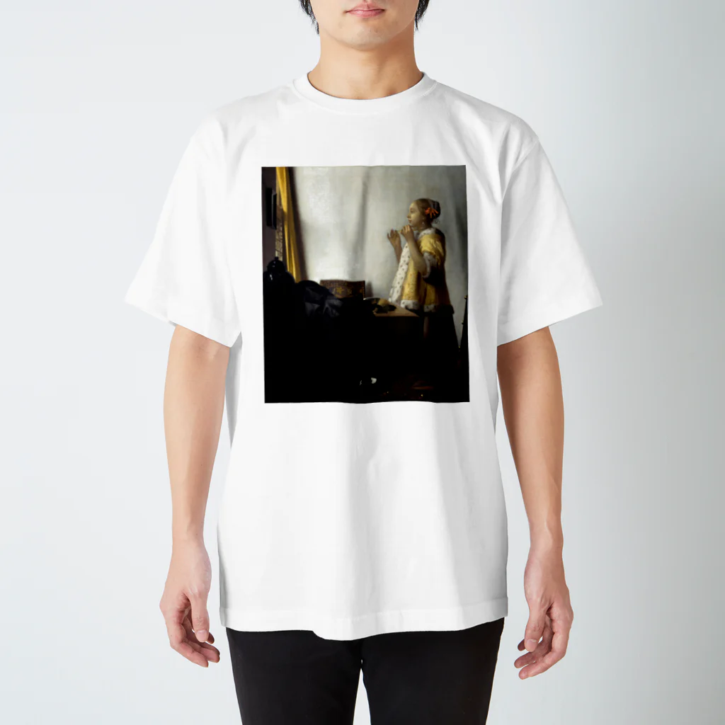 世界美術商店の真珠の首飾りの女 / Woman with a Pearl Necklace Regular Fit T-Shirt