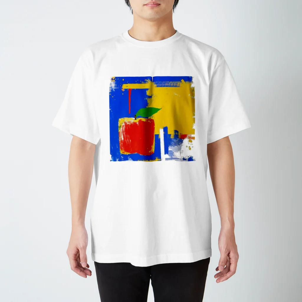 にょんのTシャツ屋さんのりんごアート Regular Fit T-Shirt