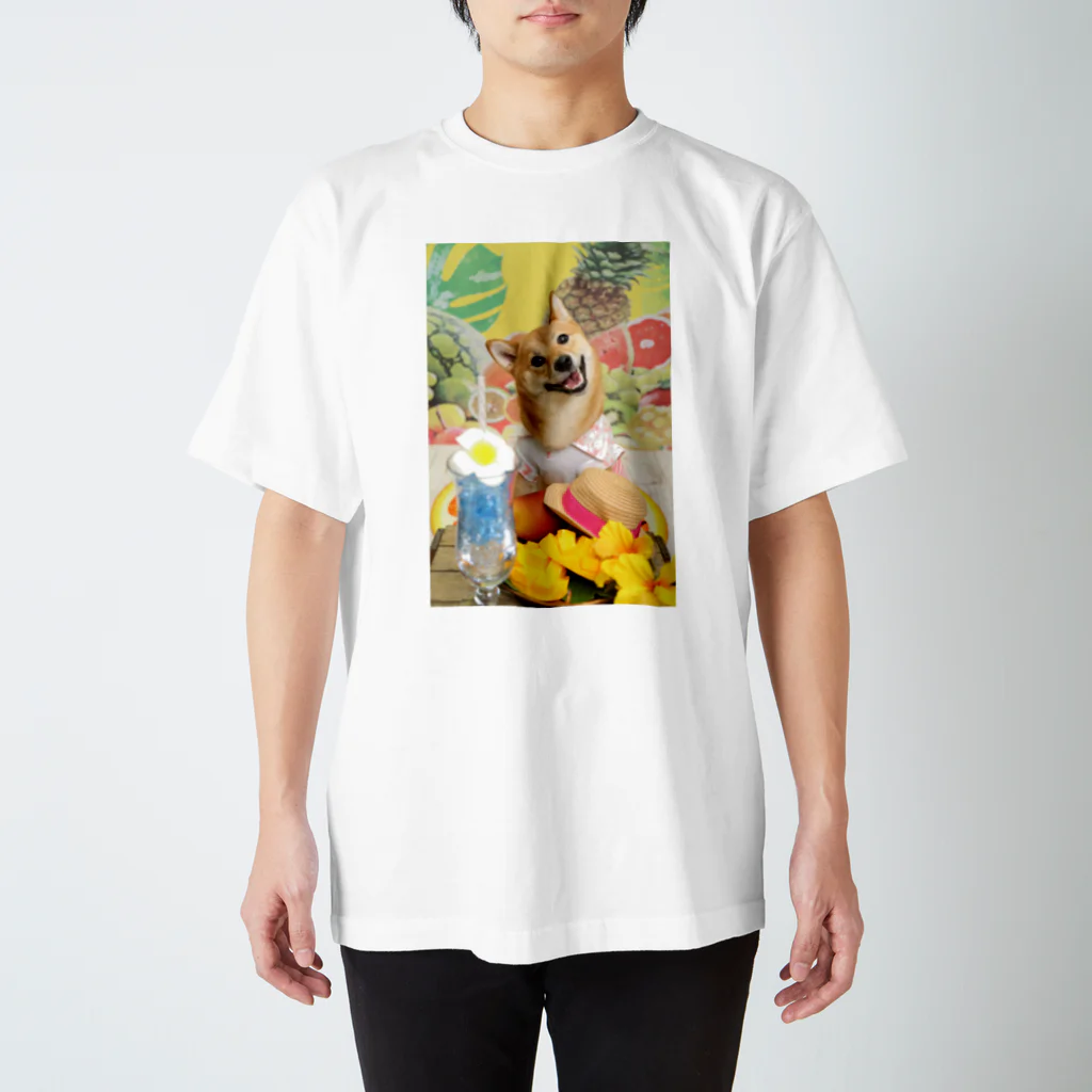 柴犬グッズ専門店 あられ堂の柴犬　真夏のリゾート001 Regular Fit T-Shirt