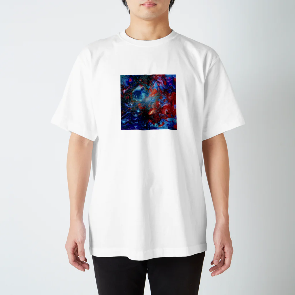 【抽象画】melty moon【フルイドアート】の層馬灯 スタンダードTシャツ