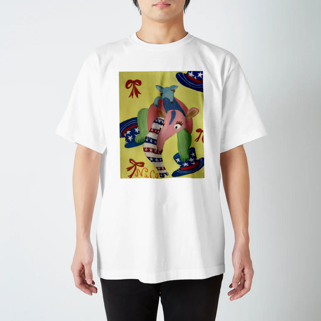 nacosuのアリクイ君わーるでぃ～　America スタンダードTシャツ