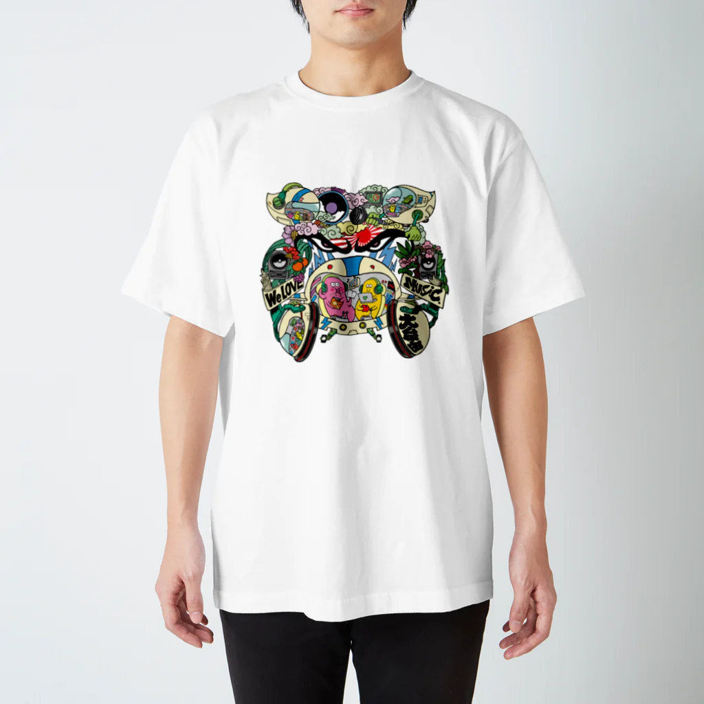 We Love Muzikの落書きブルドック Regular Fit T-Shirt