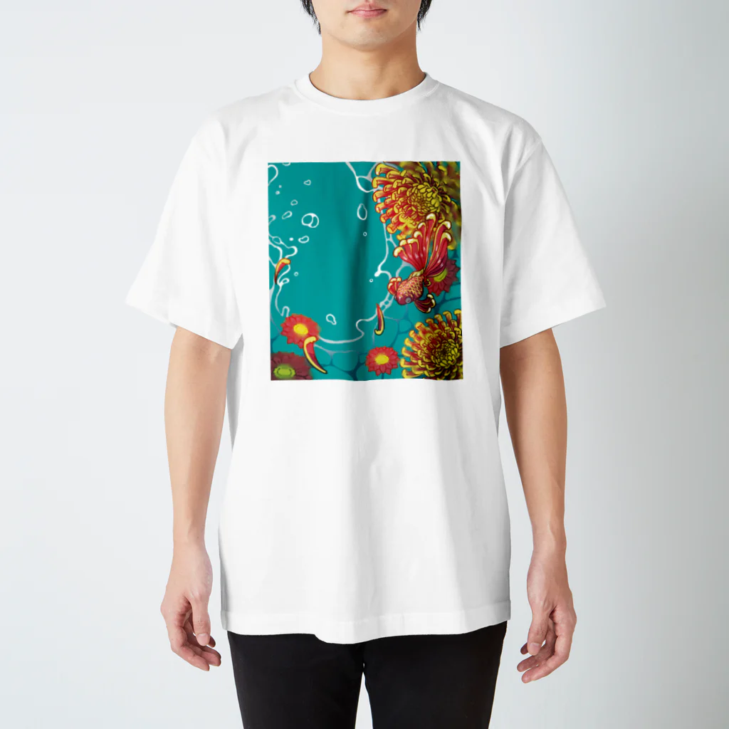 金魚堂の菊金魚-★ スタンダードTシャツ