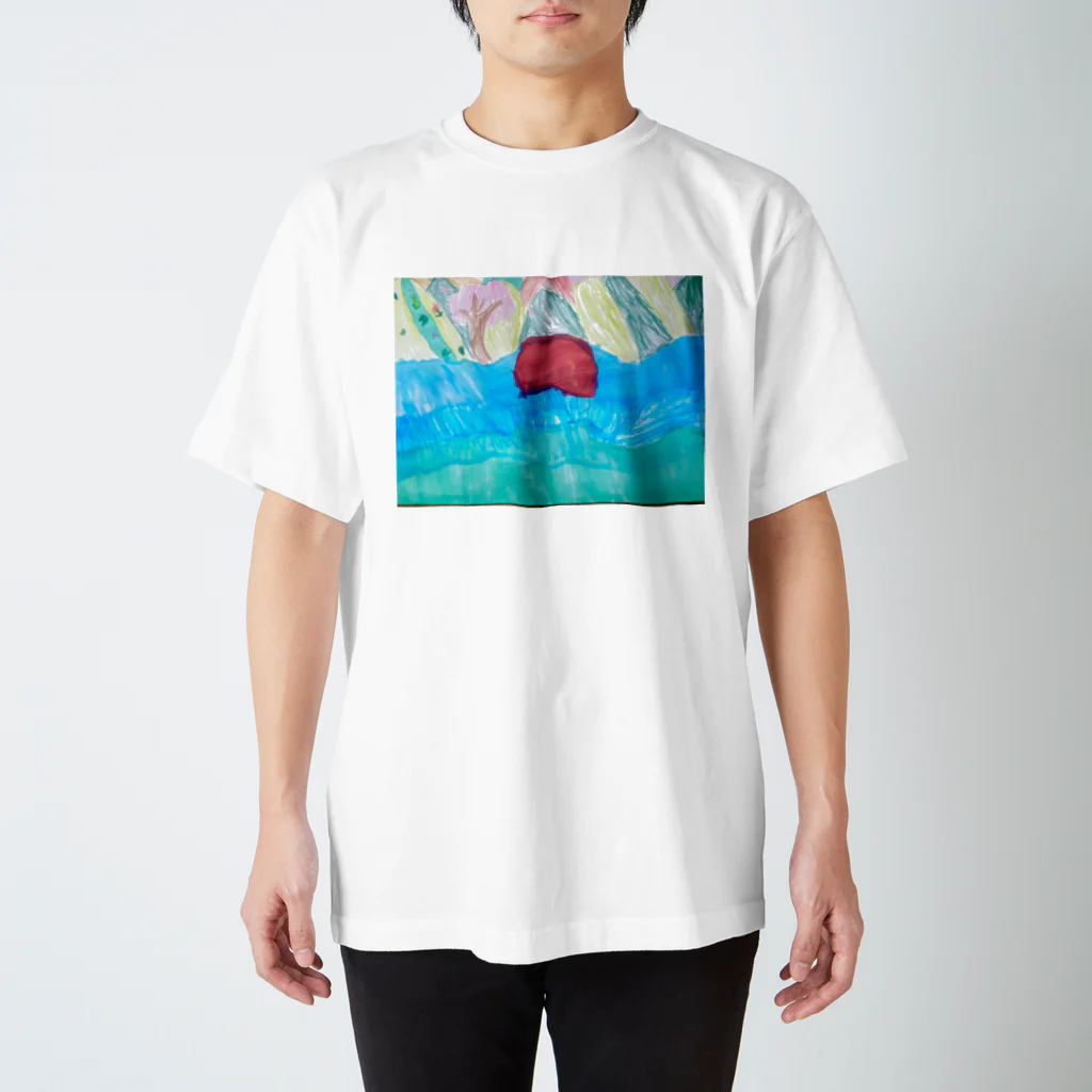 Ｋ家のおみせの夕陽と山と海 Regular Fit T-Shirt