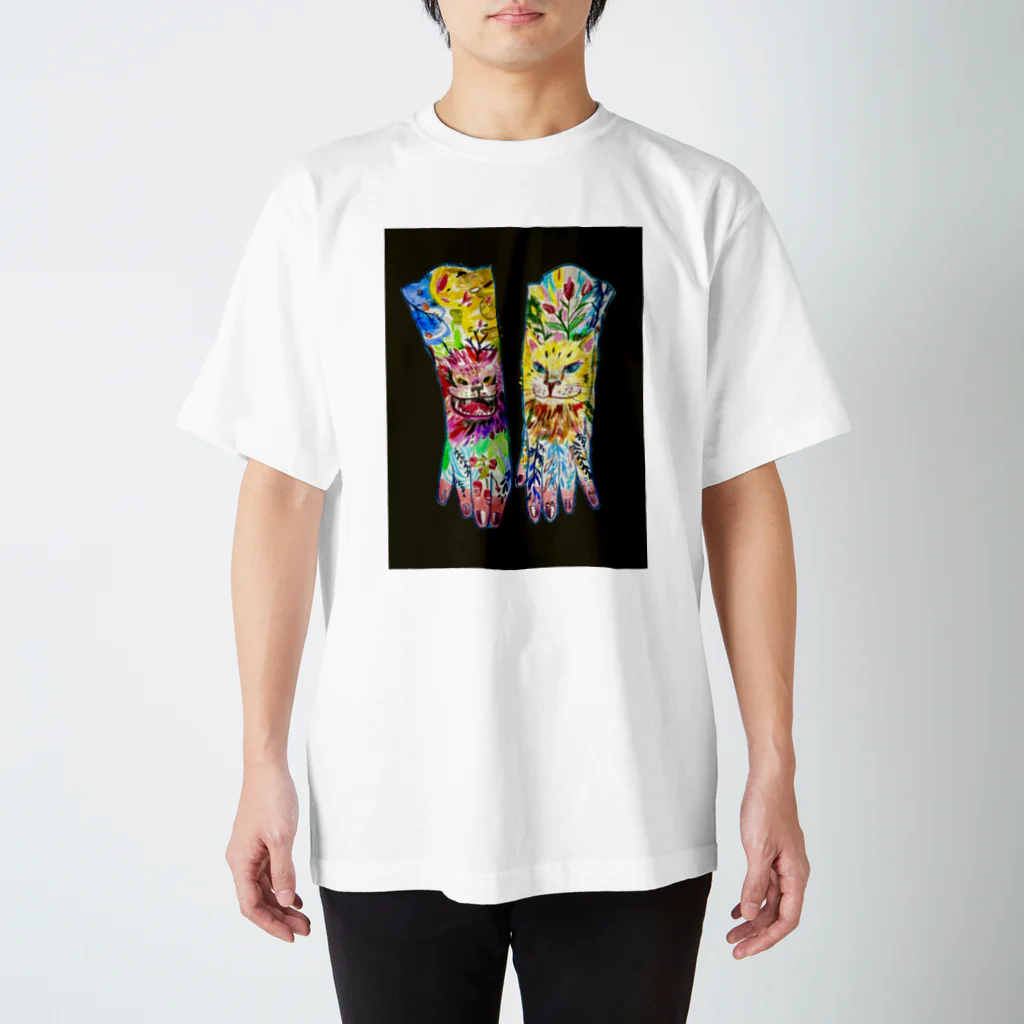 iriko_odashiのあうんネコ手袋 Regular Fit T-Shirt