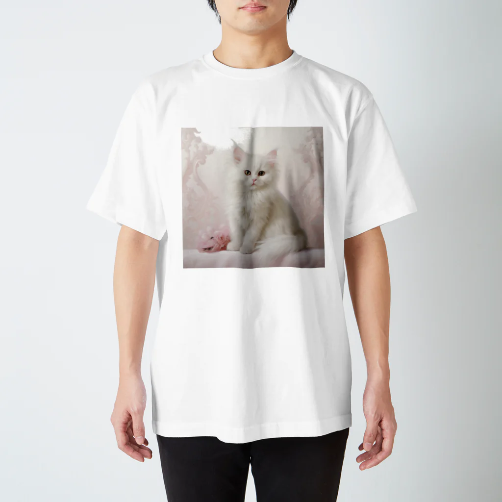 MilkiWay Spiritual Art Shopのフェアリーホワイトキャット スタンダードTシャツ