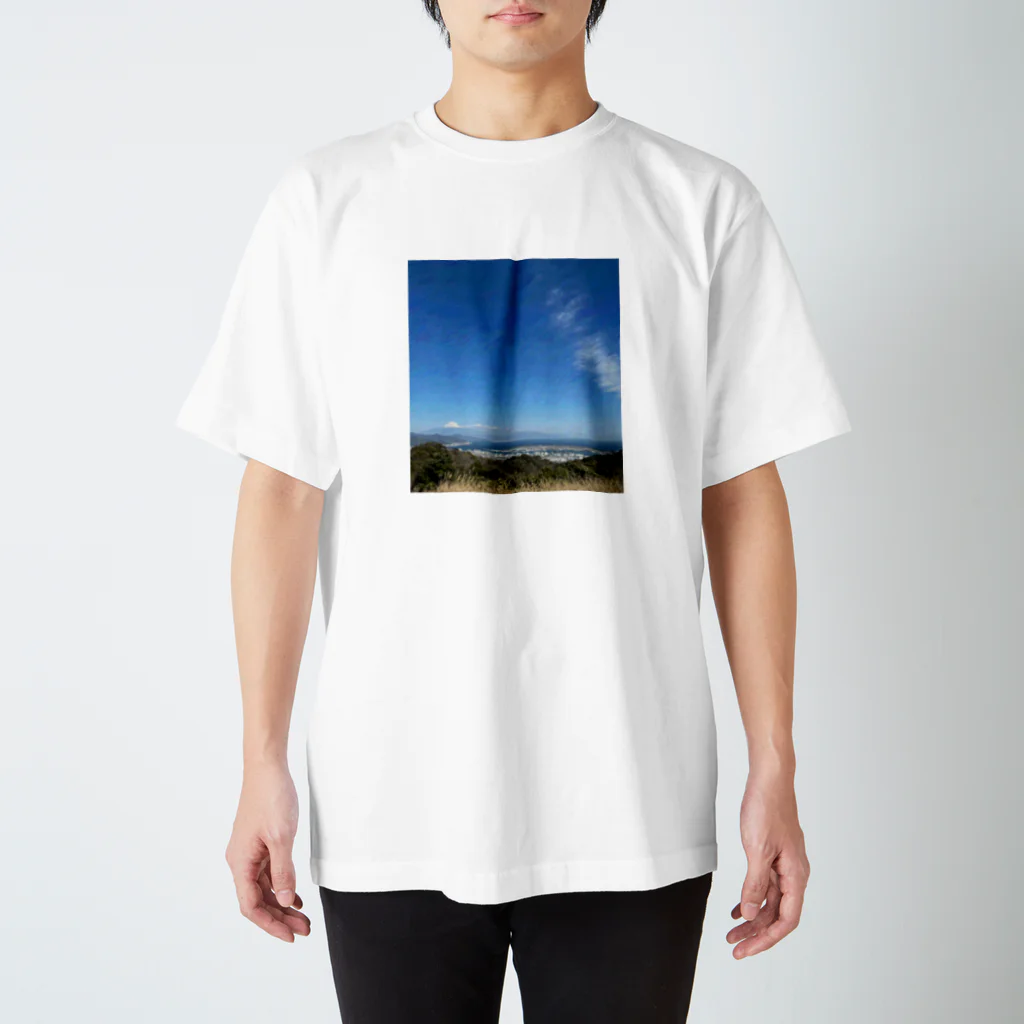 絶景チャンネル@写真の富士山と海（スケッチバージョン） Regular Fit T-Shirt