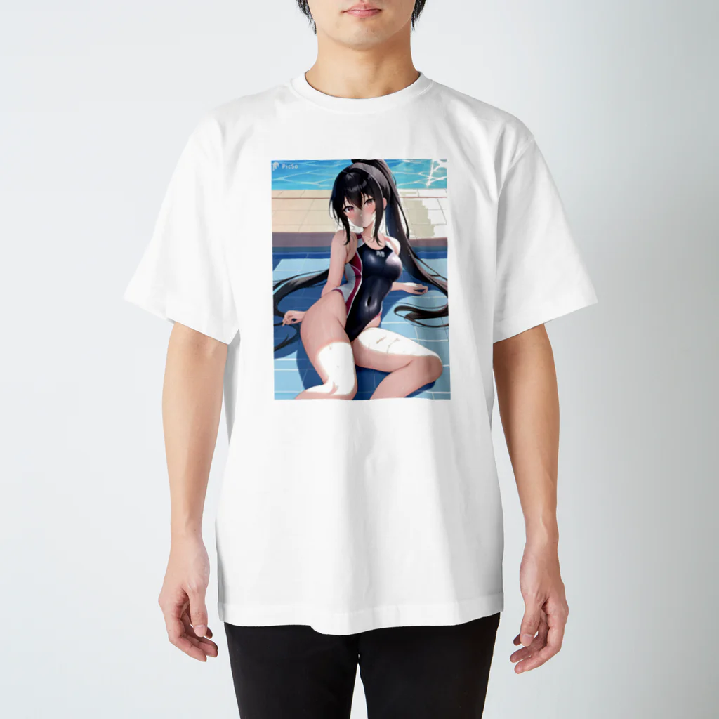 yukihumi-tougouの競泳水着少女 スタンダードTシャツ