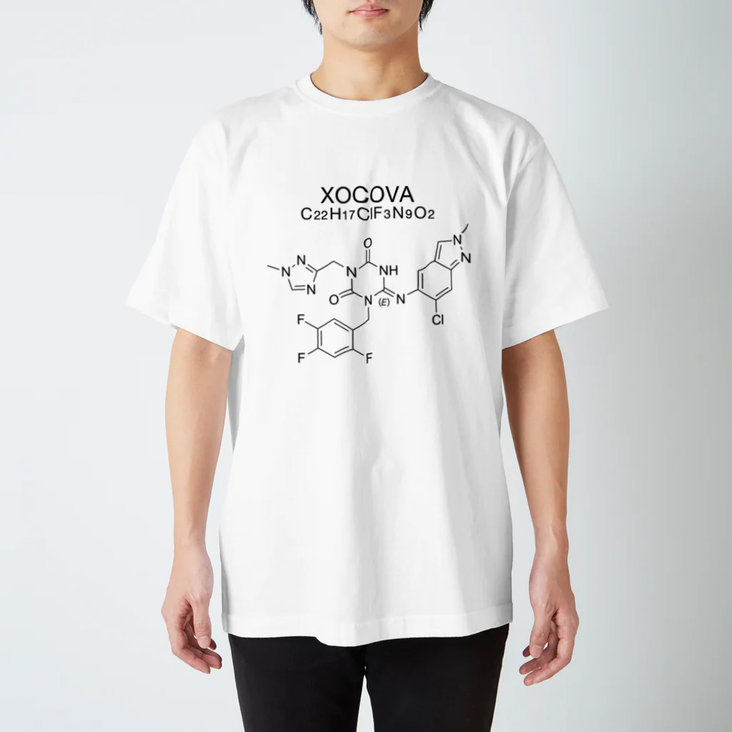 DRIPPEDのXOCOVA C22H17ClF3N9O2-ゾコーバ-(Ensitrelvir-エンシトレルビル-) スタンダードTシャツ