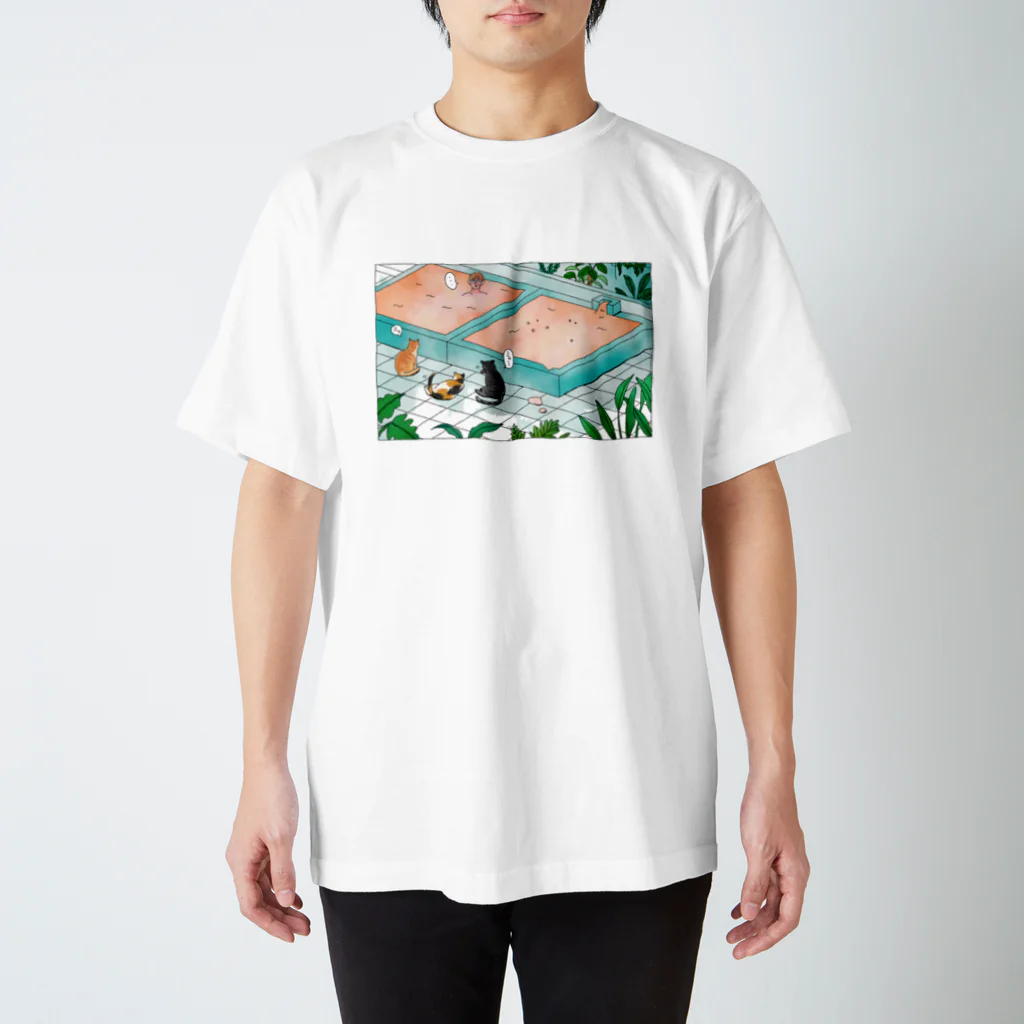 けいこんぶのネコと風呂と草 スタンダードTシャツ