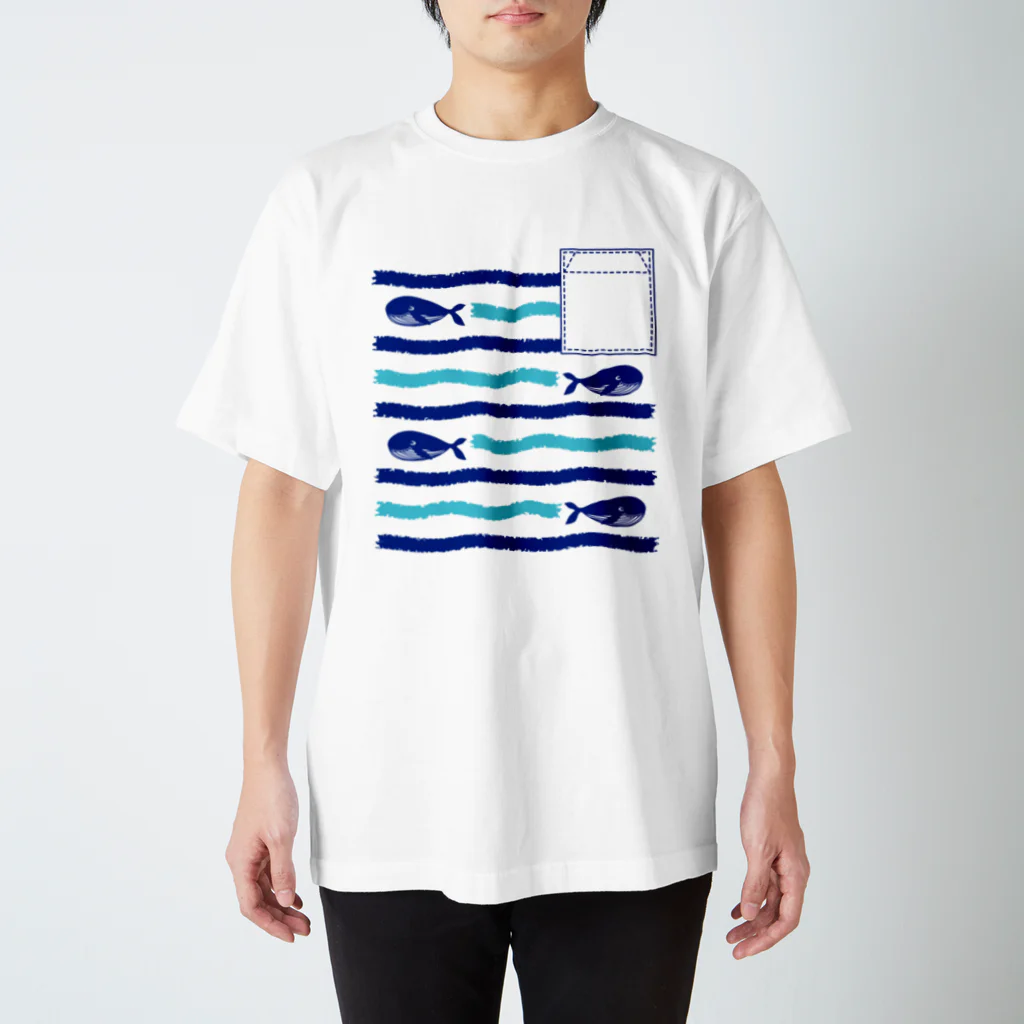 キッズモード某のくじらボーダー Regular Fit T-Shirt