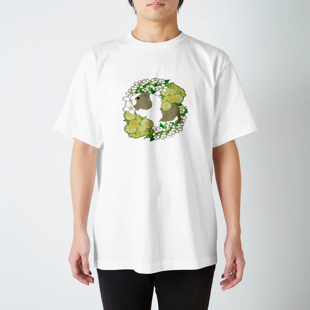 nins・にんずの　野菜の花の輪１・イングリッシュアグーチ スタンダードTシャツ