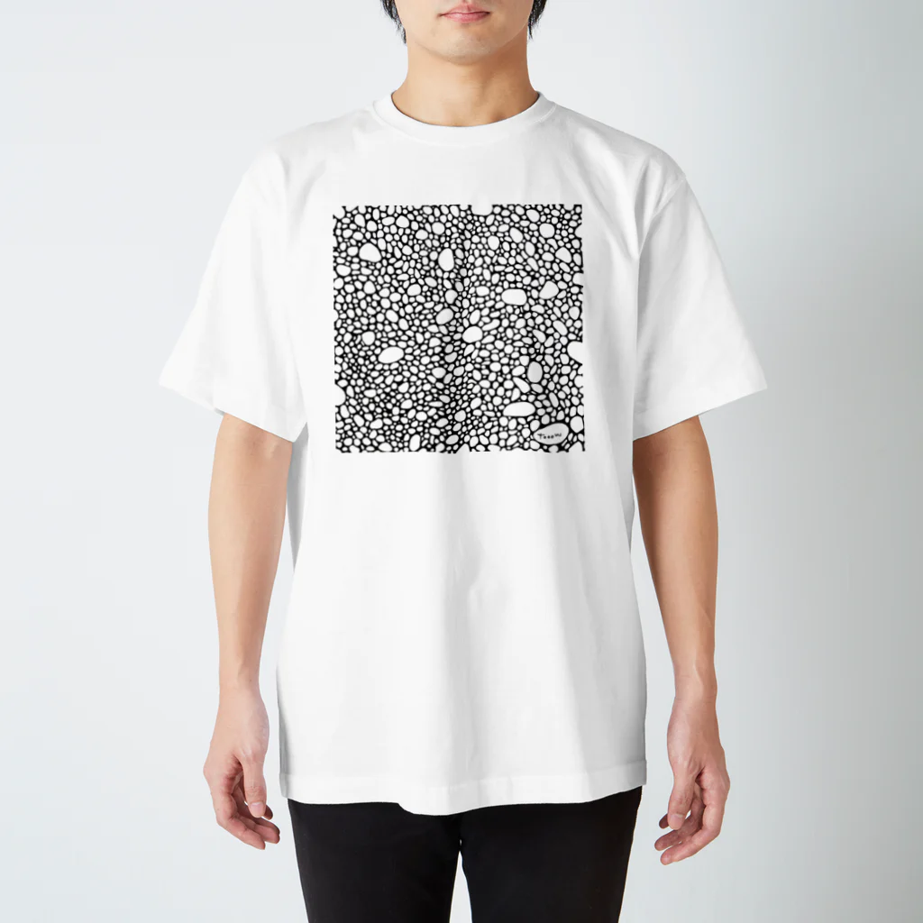 とおにゅう屋のパターン『つぶつぶ』（黒線） Regular Fit T-Shirt