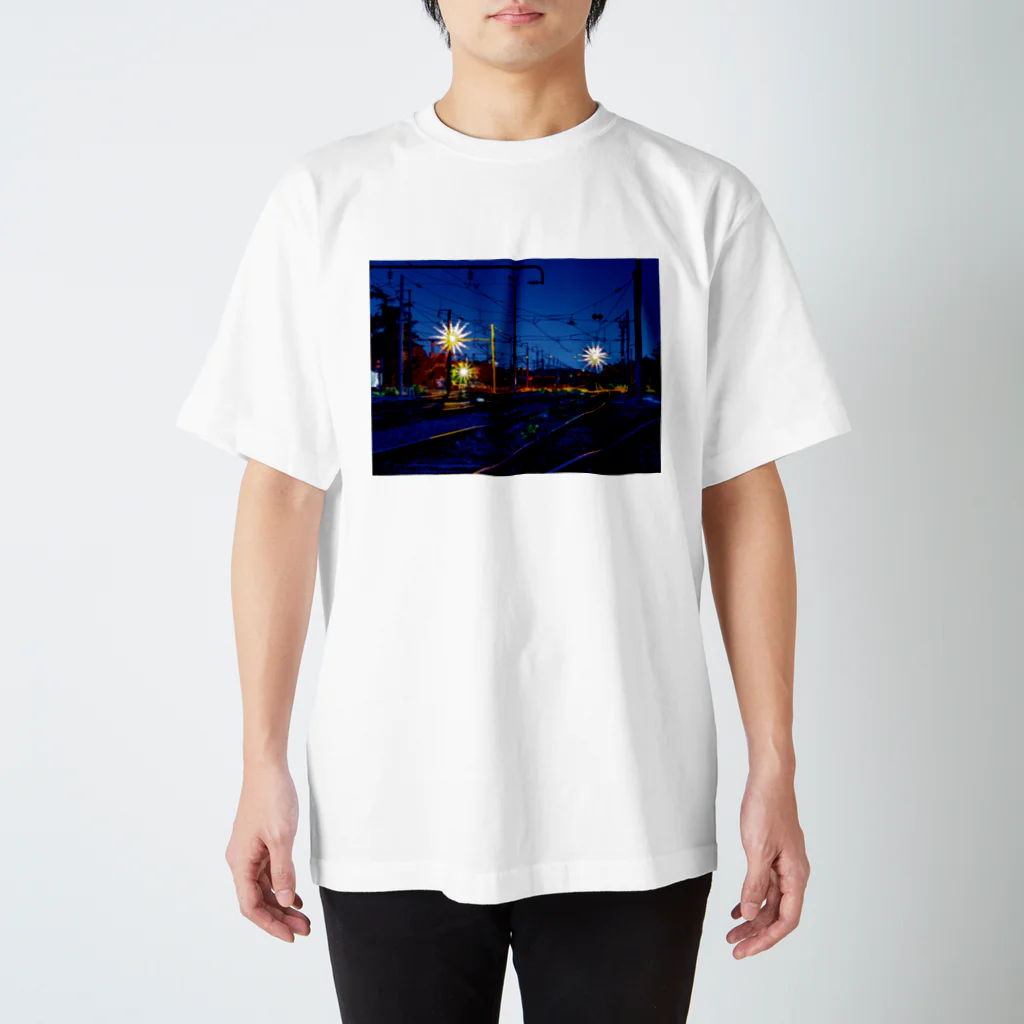 GALLERY misutawoの夜の線路 Regular Fit T-Shirt