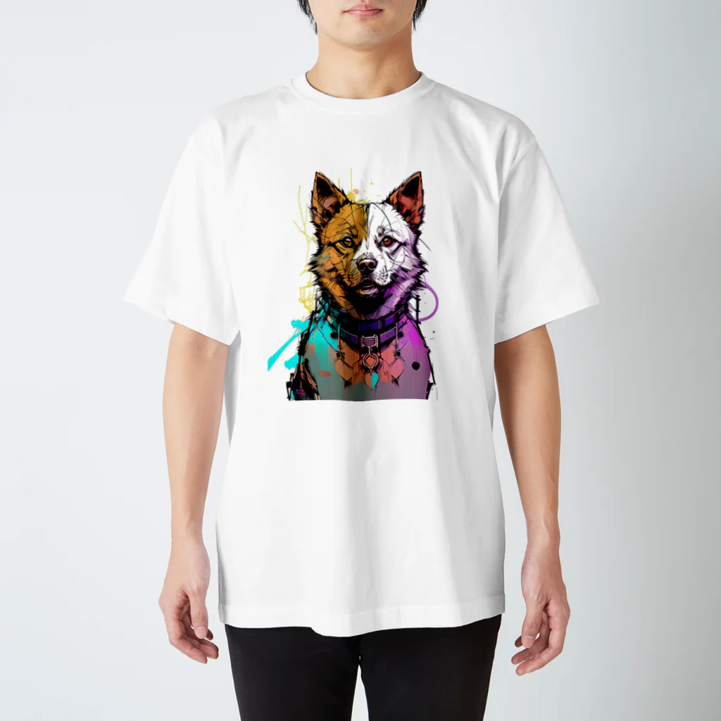 アートワーク探偵の可愛いアート犬 スタンダードTシャツ