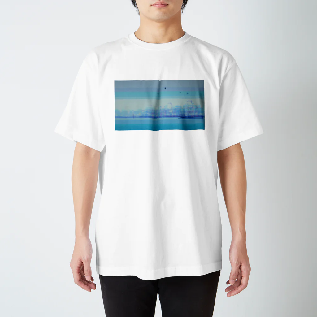 きいろスポンジのガントリークレーン　青 Regular Fit T-Shirt