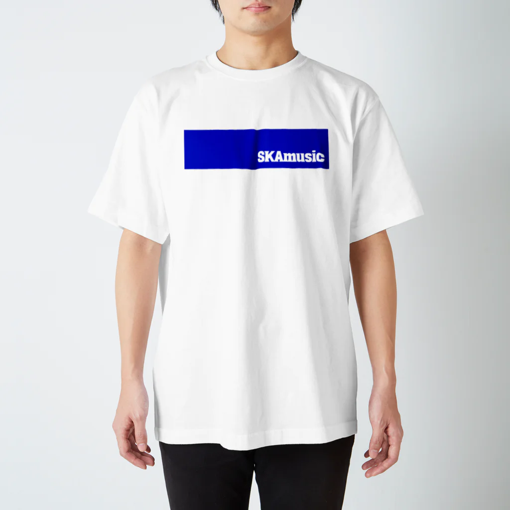 skamuzik a go goのSKAmusic 青シカク スタンダードTシャツ