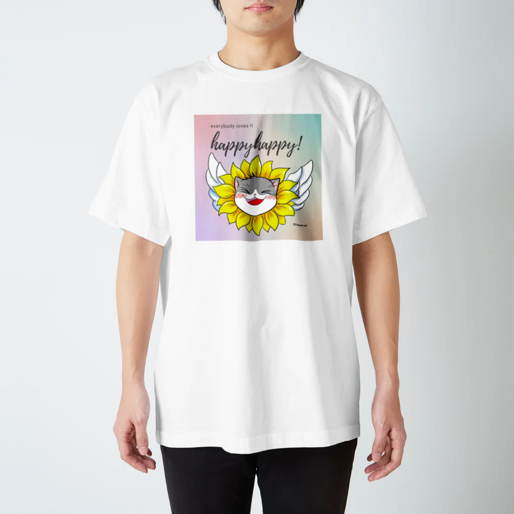 Shadreamのハッピーお花猫さん スタンダードTシャツ