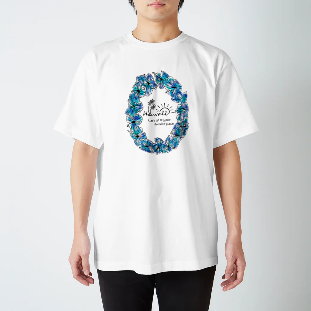 makana-makahouのハワイアンブルーハイビスカス スタンダードTシャツ