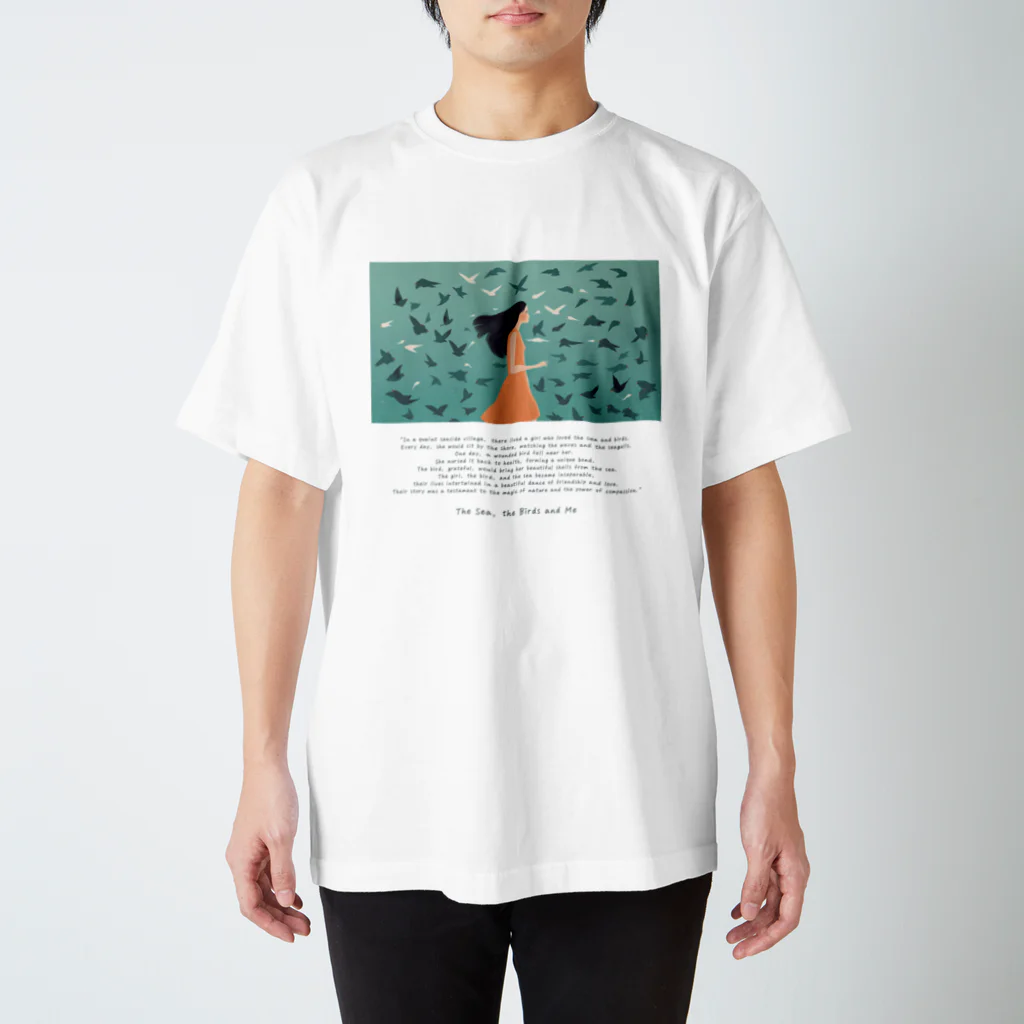 鳥救うSUZURIの『うみ、とり、わたし』【寄付付き商品】 スタンダードTシャツ