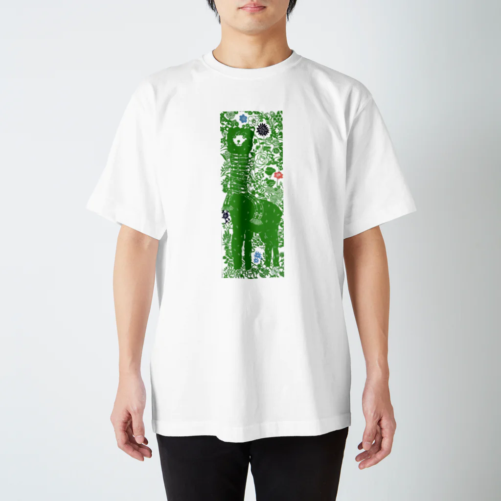 大和屋履物店の左向きアルパカくん｜工房カモ Regular Fit T-Shirt