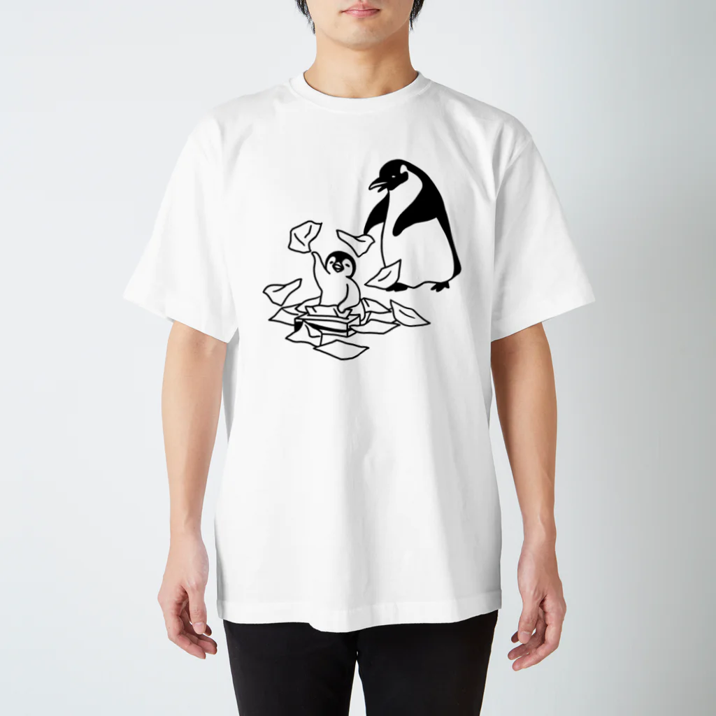 ichomaeのティッシュを全部出すペンギン スタンダードTシャツ
