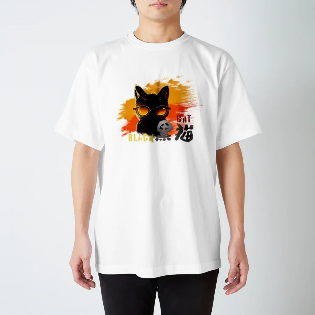 ArayashikI_Japanのサングラス黒猫【淡色系アパレル】 Regular Fit T-Shirt