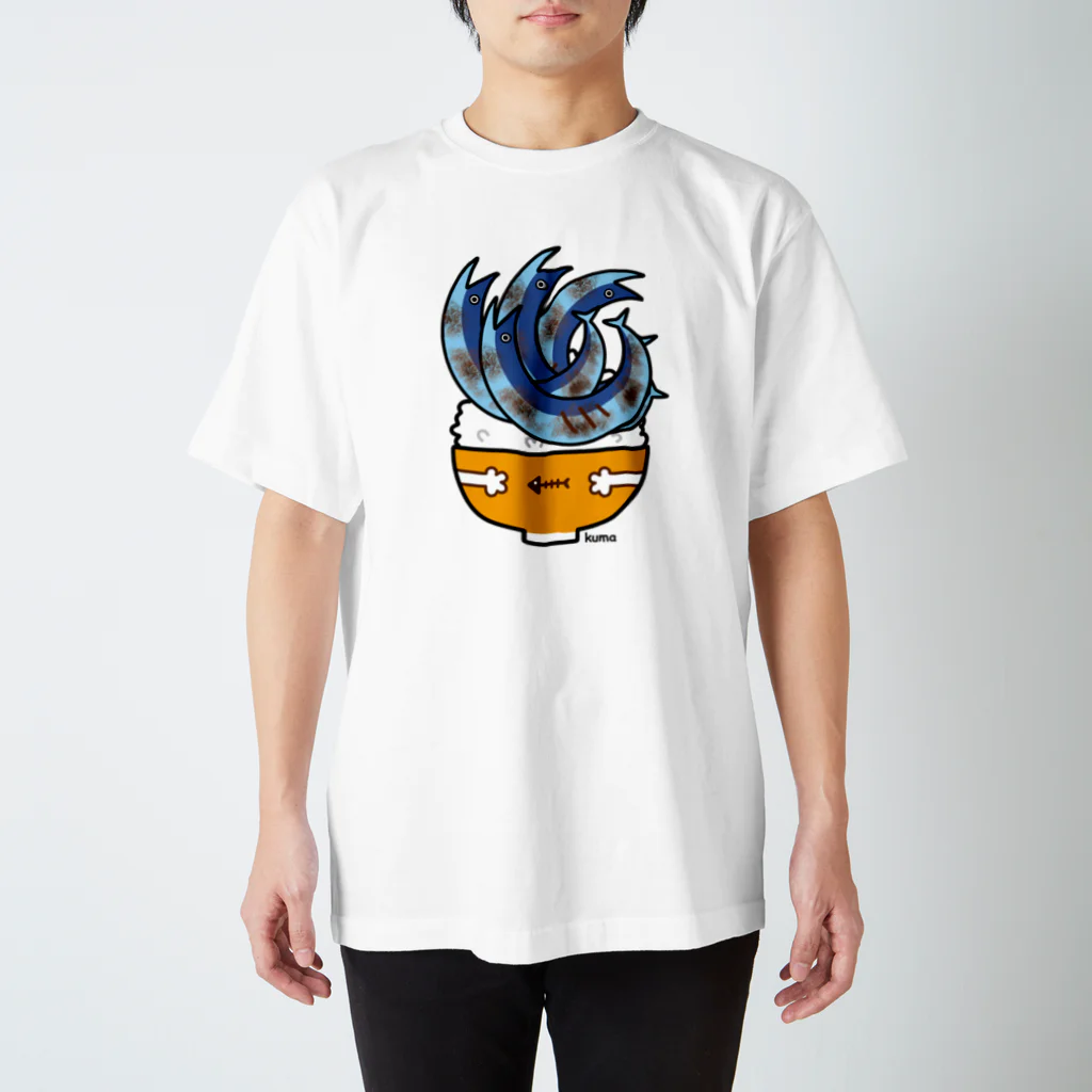 mkumakumaの青魚のえびぞり焼きチューチュートレイン風丼 スタンダードTシャツ