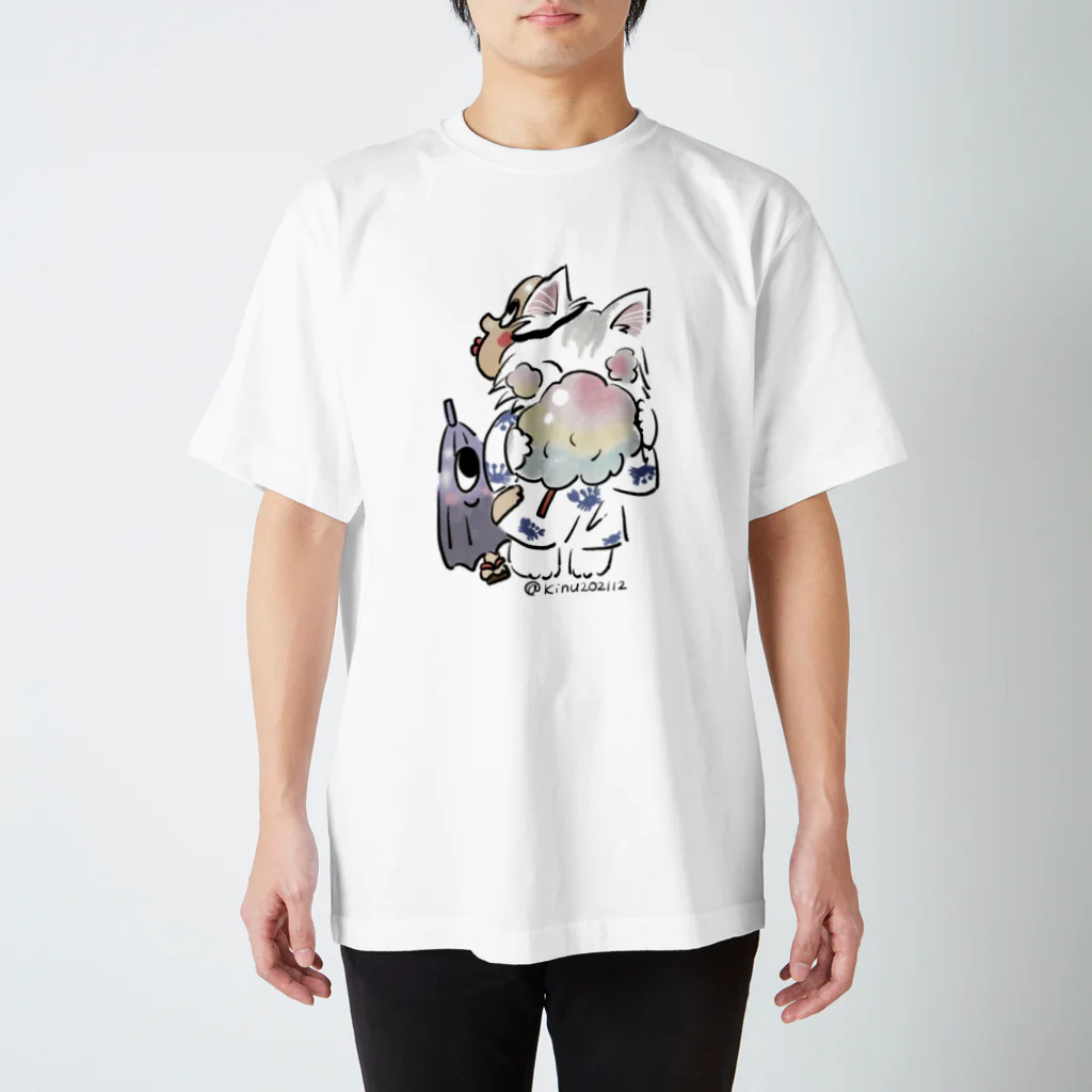 猫のきぬくんのお店の夏祭りに行くきぬ スタンダードTシャツ