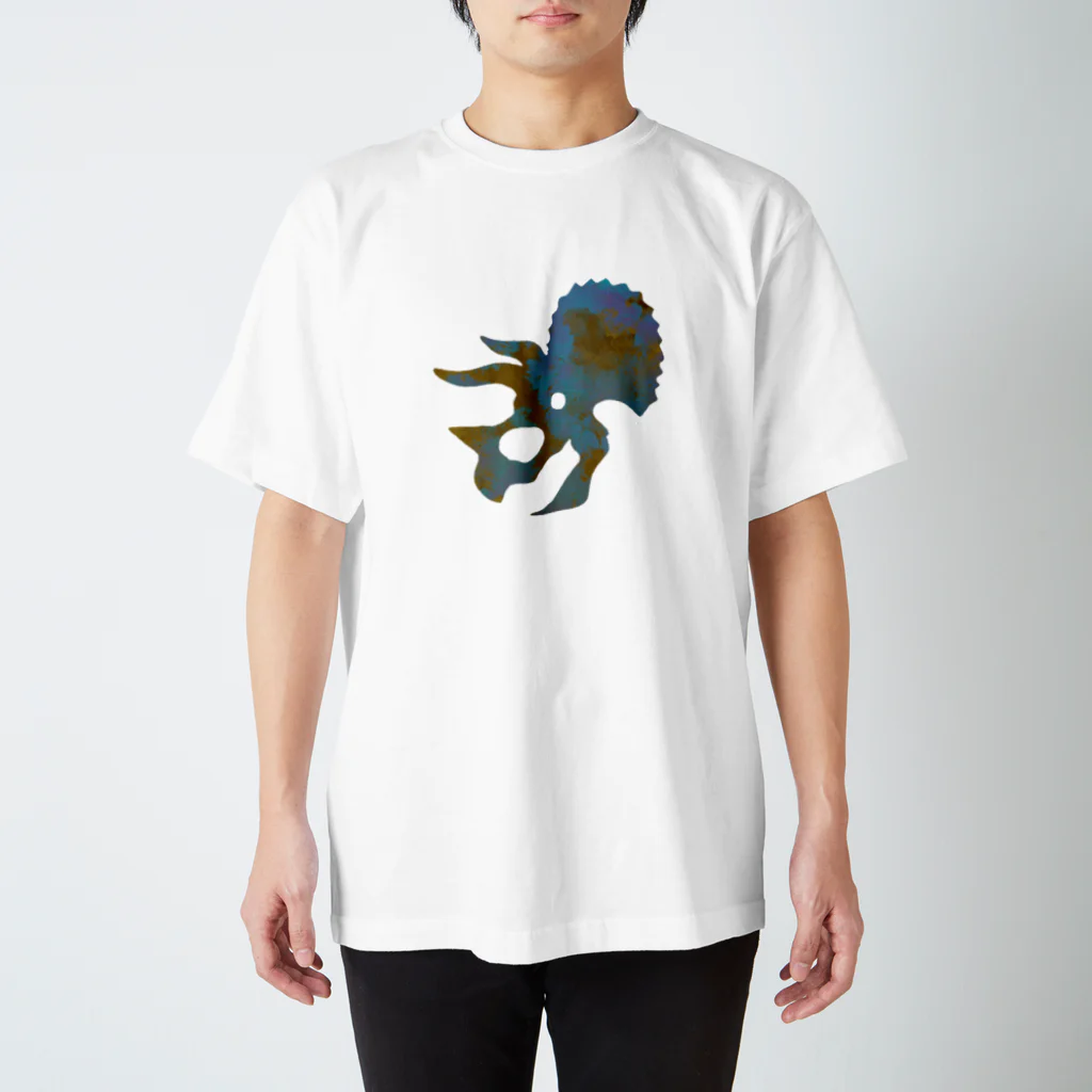 白亜画廊 SUZURI店のSkull of Triceratops スタンダードTシャツ