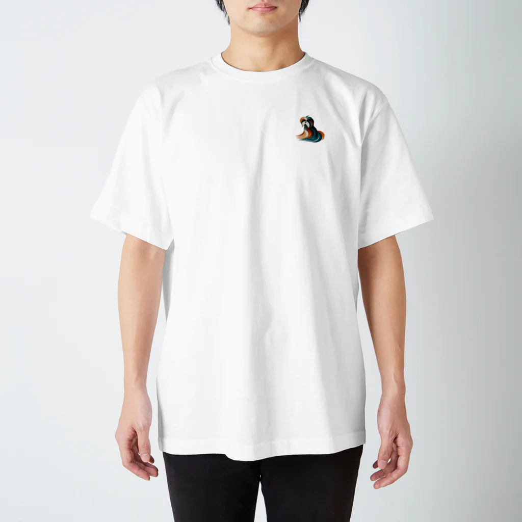 Elegant curved dogのElegant Curved Shih Tzu Regular Fit T-Shirt