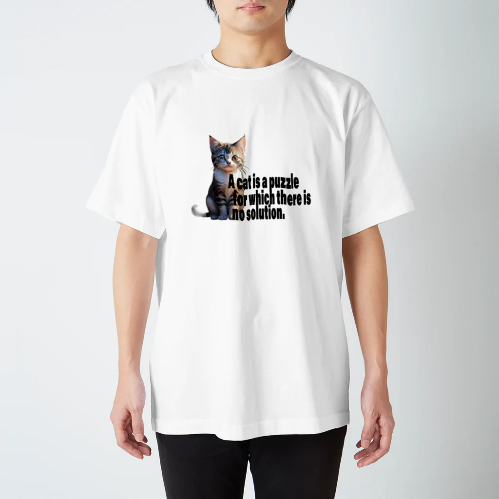 iMaginary Zooの猫は答えのないパズルです。 Regular Fit T-Shirt