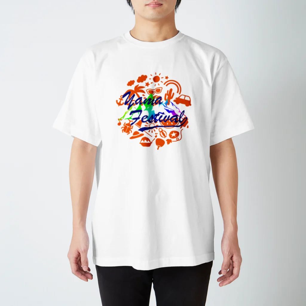 川上牧場のヤマフェスステッカー（橙色） スタンダードTシャツ