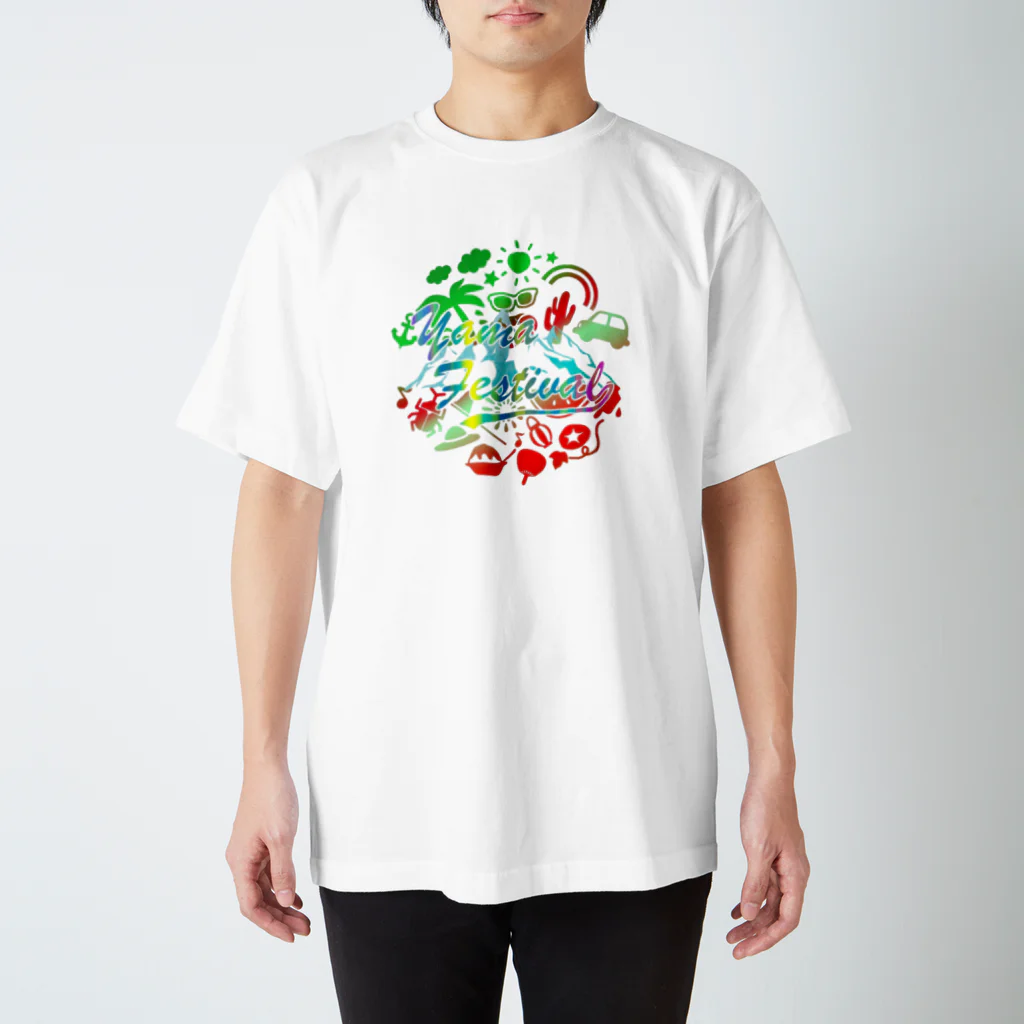 川上牧場のヤマフェスステッカー（虹色） Regular Fit T-Shirt