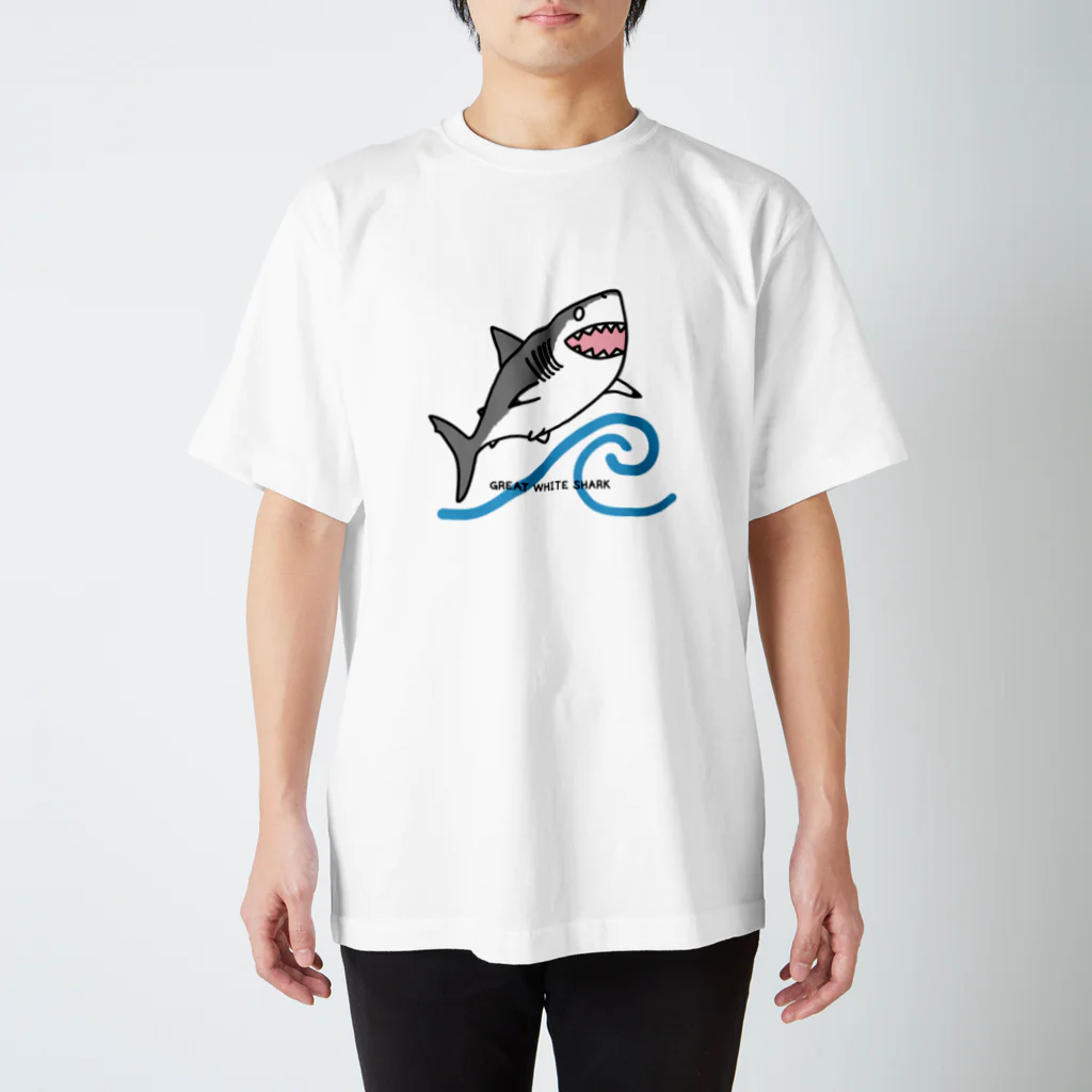 BLUENASHARKのホホジロザメ スタンダードTシャツ