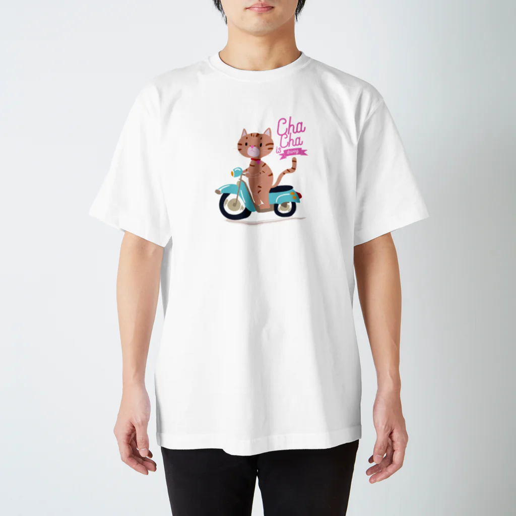 CATLESのネコ好き 猫柄 CATLES ChaCha is driving Regular Fit T-Shirt