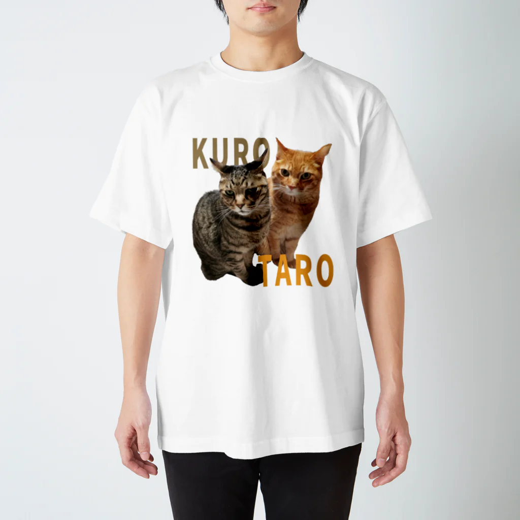 Moto@猫とバイクのVideologのタロクロ兄弟 Regular Fit T-Shirt
