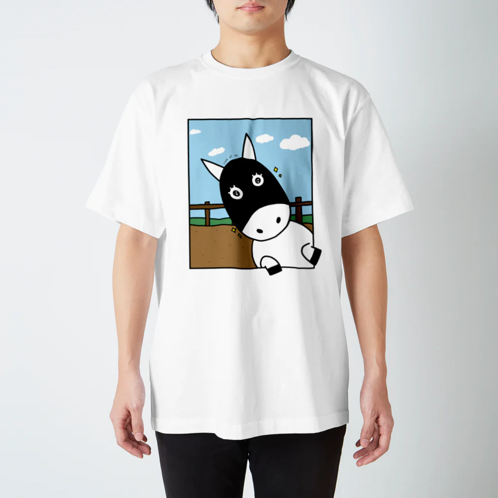 あっきょん(旧たもちゃん)のひゅひゅ馬めんこ「Look at me...」 スタンダードTシャツ