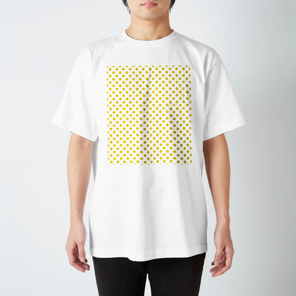 tealblueの水玉　黄色と白 スタンダードTシャツ