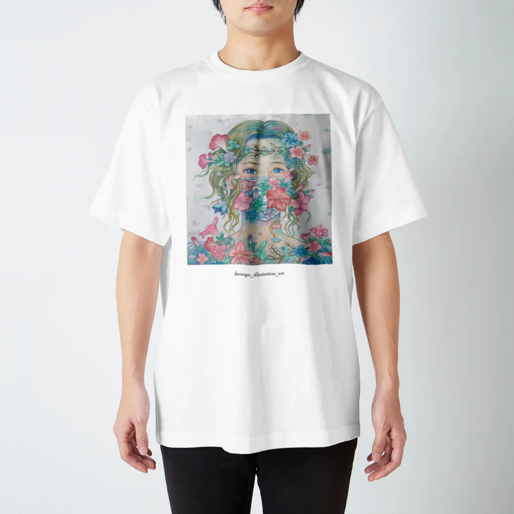 kazuyo online store【suzuri】　　　　　　　　　　　　　　　　　　　　　　　　　　　　　　　　　　　　　　　　　　　　　　　　　　　　　　　　　　　　　　　　のお花が守りマスク スタンダードTシャツ