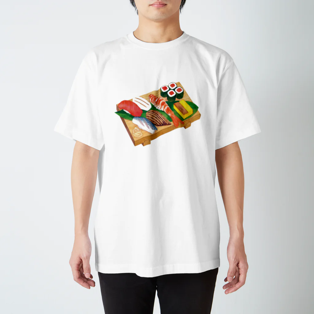 Miho MATSUNO online storeのEdo-style sushi (usu. nigirizushi) スタンダードTシャツ