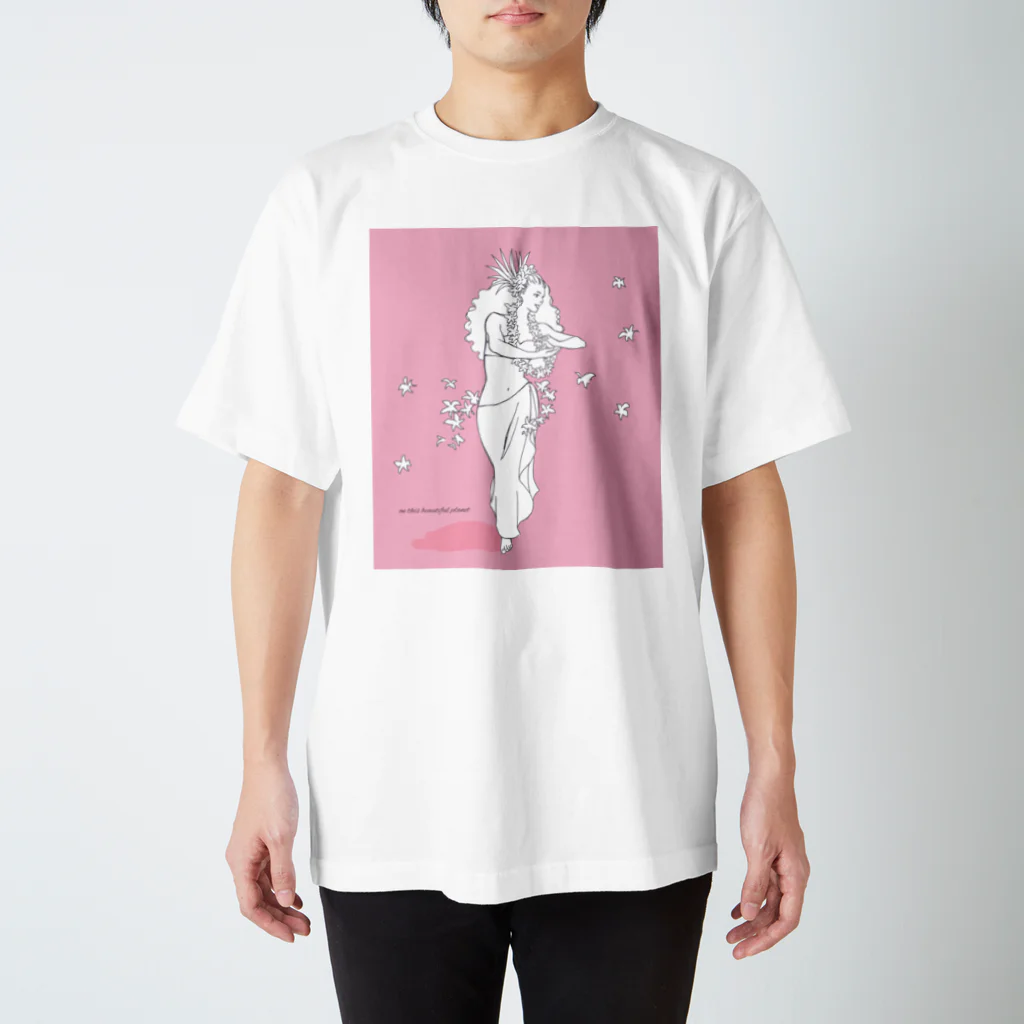 Noa Noa Art ＆ Designのタヒチアンダンサー（ピンク）｜Ori Tahiti Lady Regular Fit T-Shirt