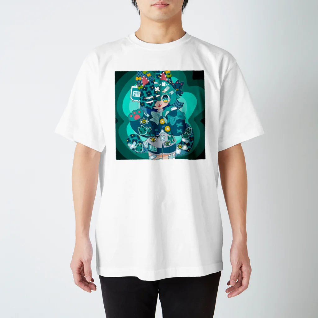 shirakamihakushiのピーコックグリーン スタンダードTシャツ